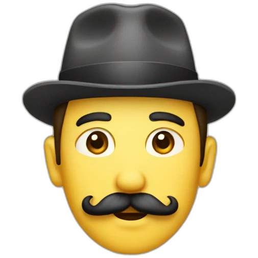 M’en with rectangular mustache emoji