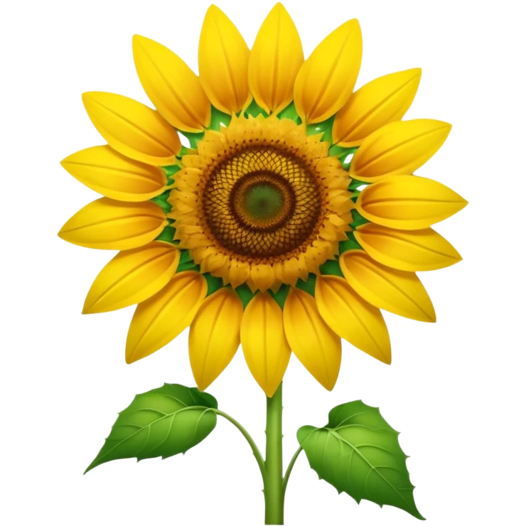 A bright, realistic sunflower with vivid yellow petals and a detailed center. The stem is extremely long, thin, and vibrant green, stretching vertically and occupying most of the image. Natural style, soft lighting, simple background to highlight the flower’s tall, slender shape. emoji