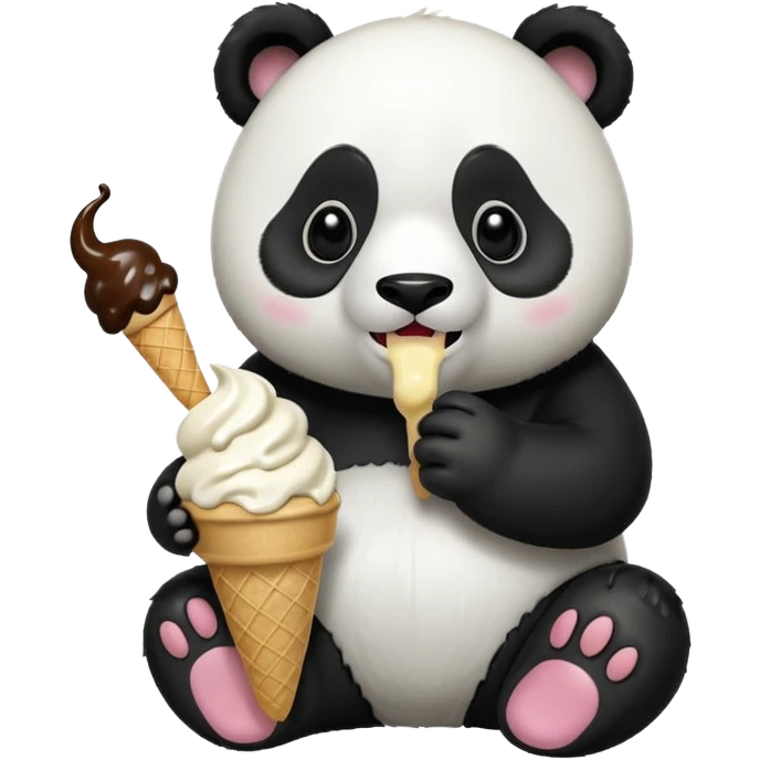 Panda eating ice cream emoji