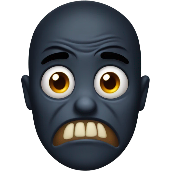 Horrified dark evil face emoji