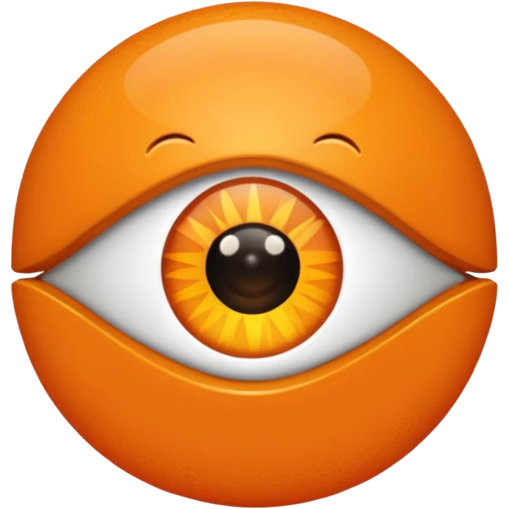 Ojo turco color naranja emoji