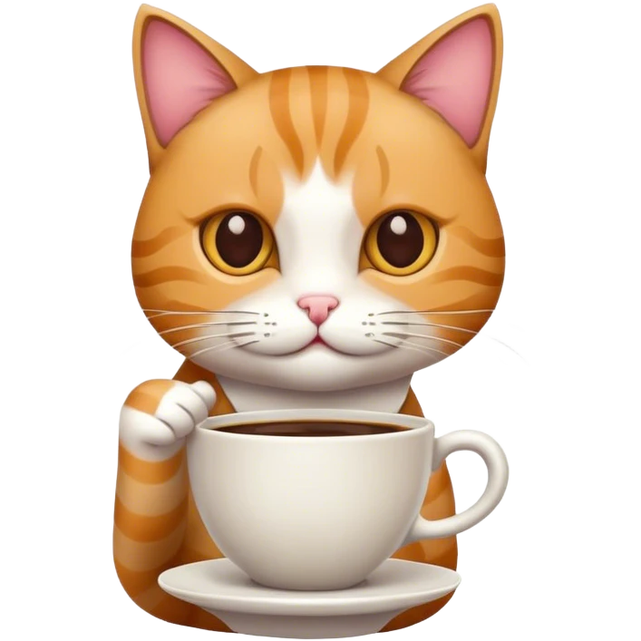 Cat with coffe emoji
