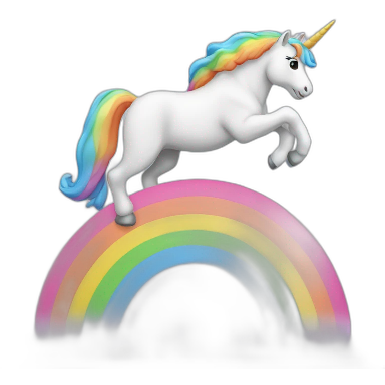 Licorne sur un arc en ciel emoji