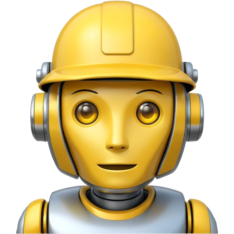 robot with yellow hat emoji