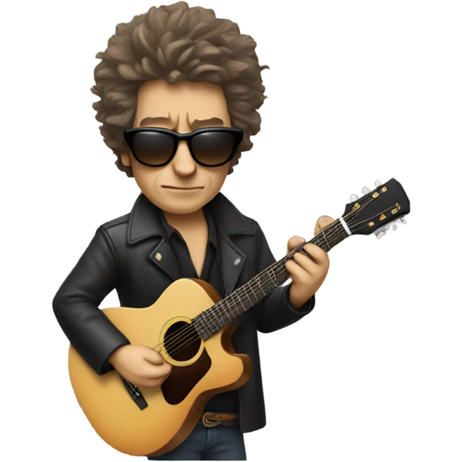 bob dylan with sunglases and guitar emoji