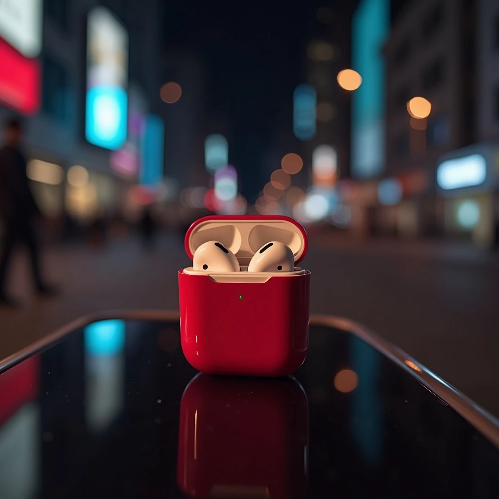 cinematic still of a airpods emoji