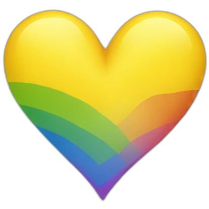 yellow heart with lgbt flag emoji