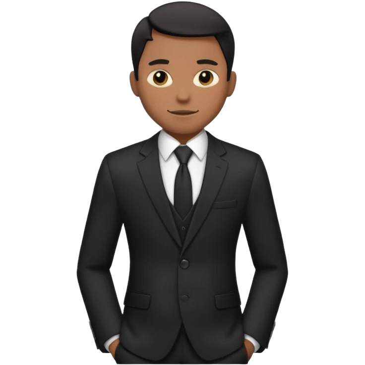 Чёрный деловой костюм на чёрном фоне, без человека emoji