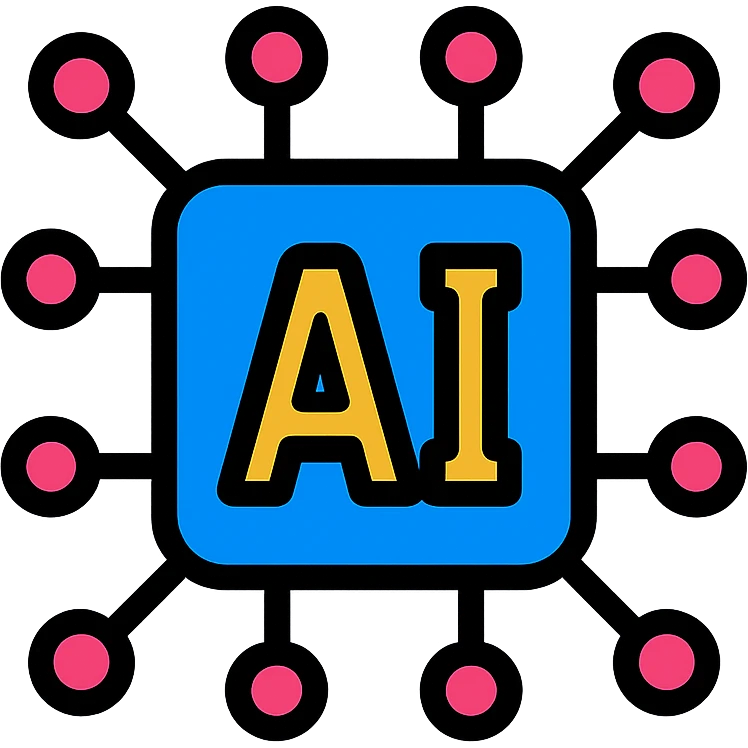 modern logo for artificial intelligence tools, futuristic, digital, with a hint of blue emoji
