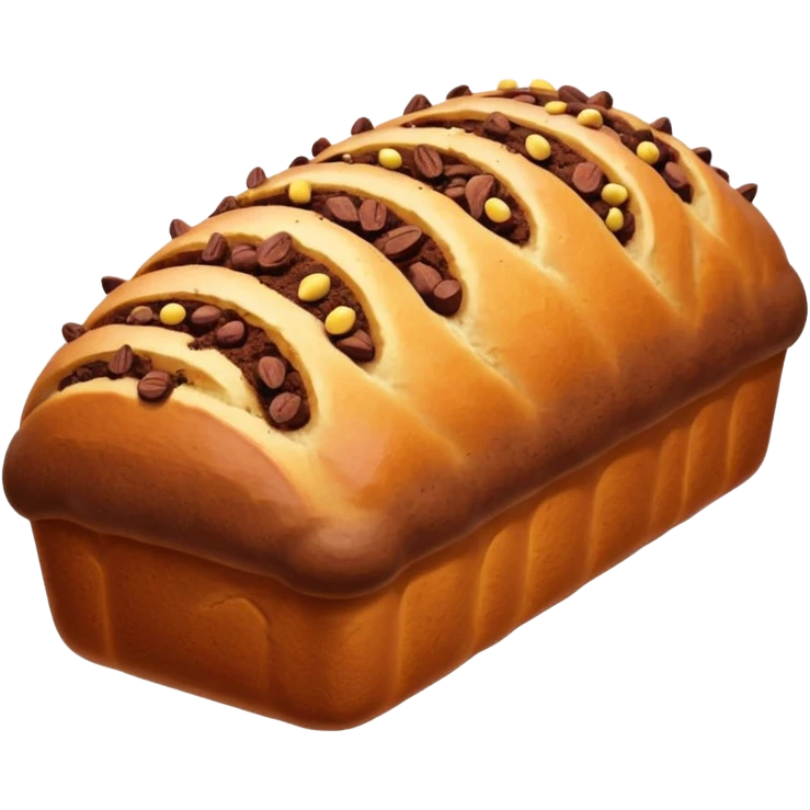 sweet bread long with cacao emoji