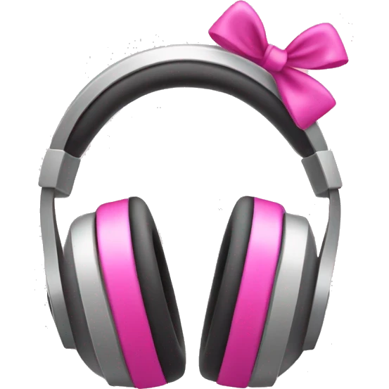 Headphones with a pink bow on sides emoji