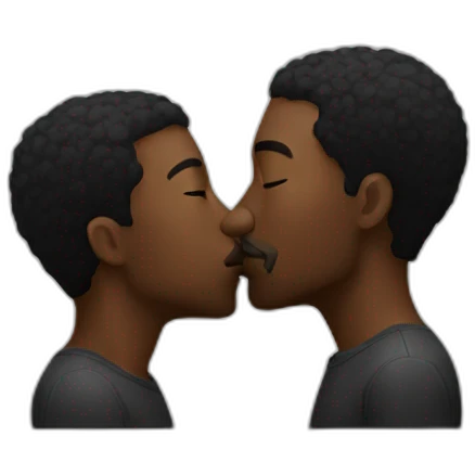 Black men kissing emoji