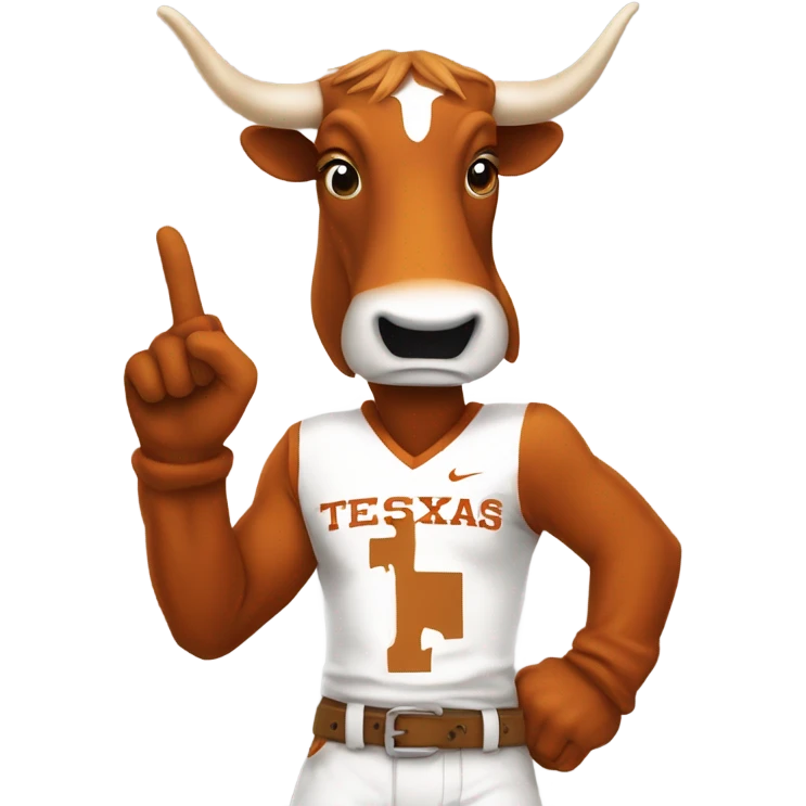 Texas longhorns mascot throwing up the HOOKEM sign  emoji