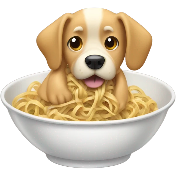 Dog eating noodles  emoji