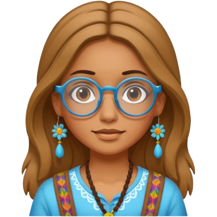 girl Hippie with glasses emoji