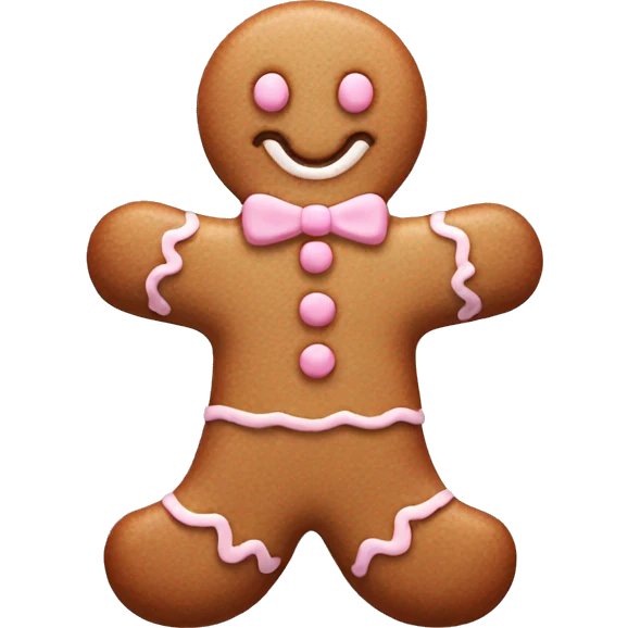 Light pink  gingerbread man emoji