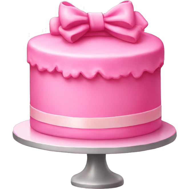 pink cake with bow  emoji