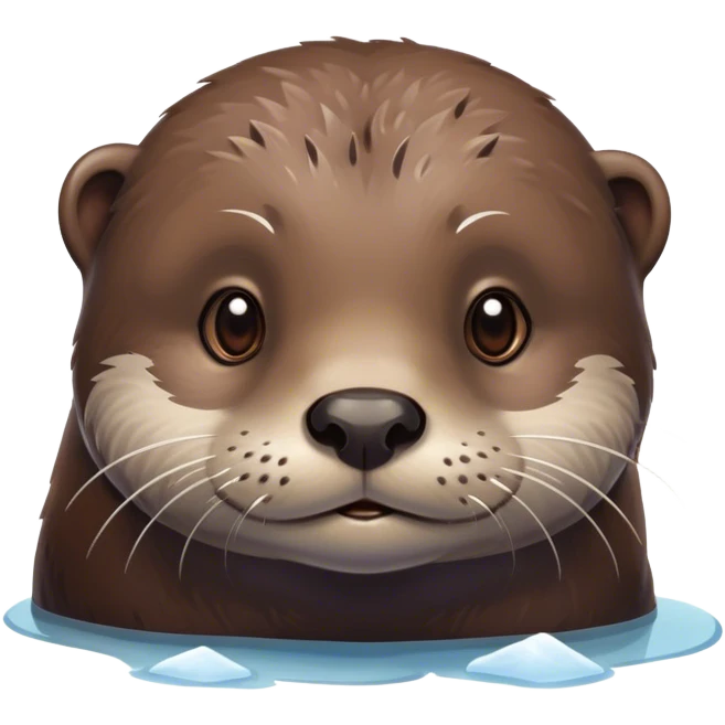 Sad otter, freezing, ice emoji