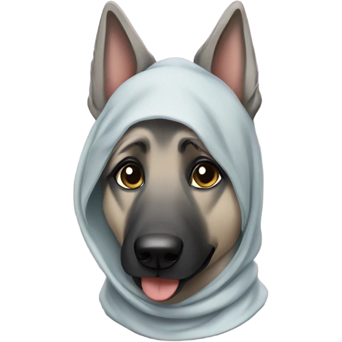 Silver German shepherd with hijab  emoji