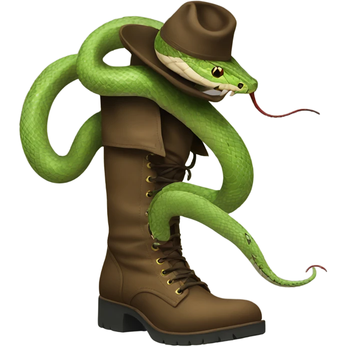 A snake with 8 legs. Wearing boots.  emoji