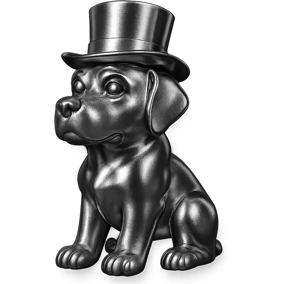dog with tophat emoji