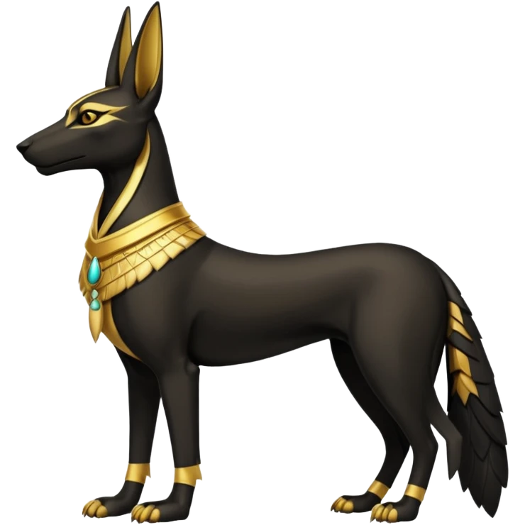 Black-furred Anubis (full body) emoji