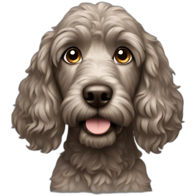 Brownish gray doodle dog emoji