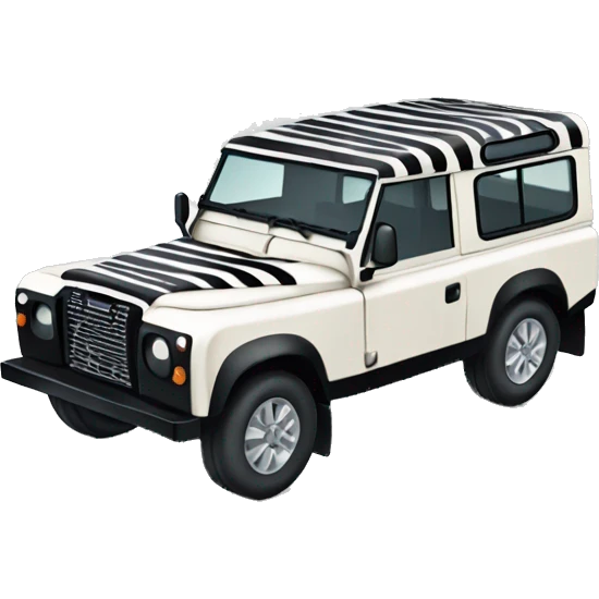 Land rover with zebra stripes emoji