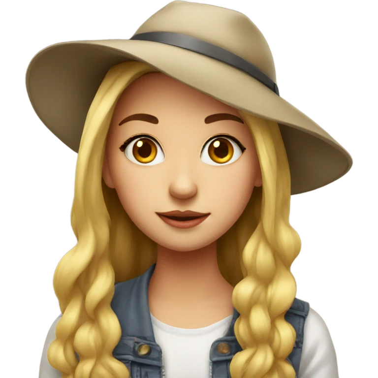 girl in hat portrait emoji