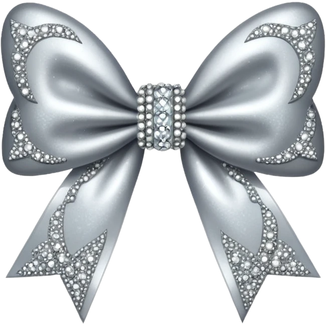 silver sparkling bow emoji