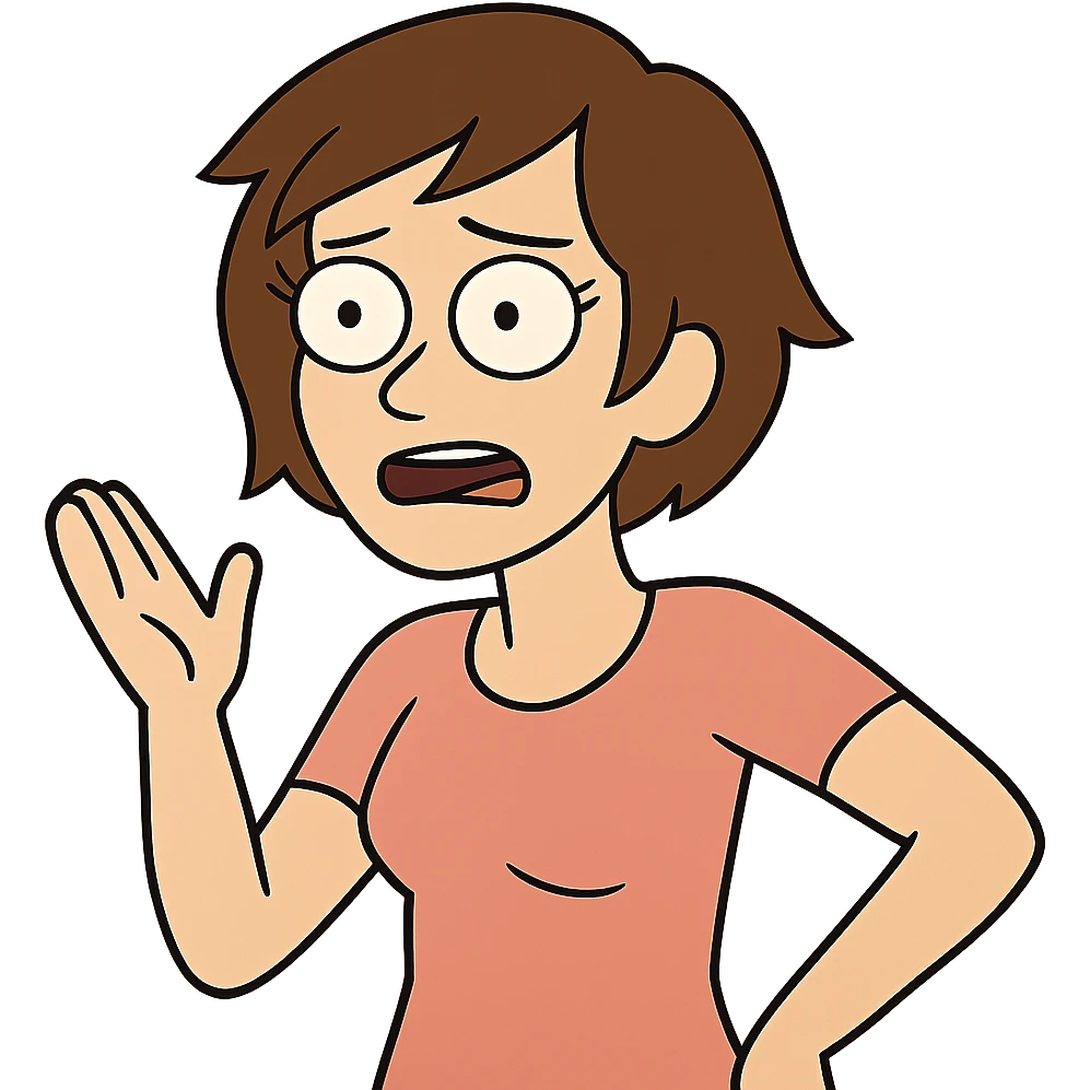 woman with short brown hair in flat toon style emoji