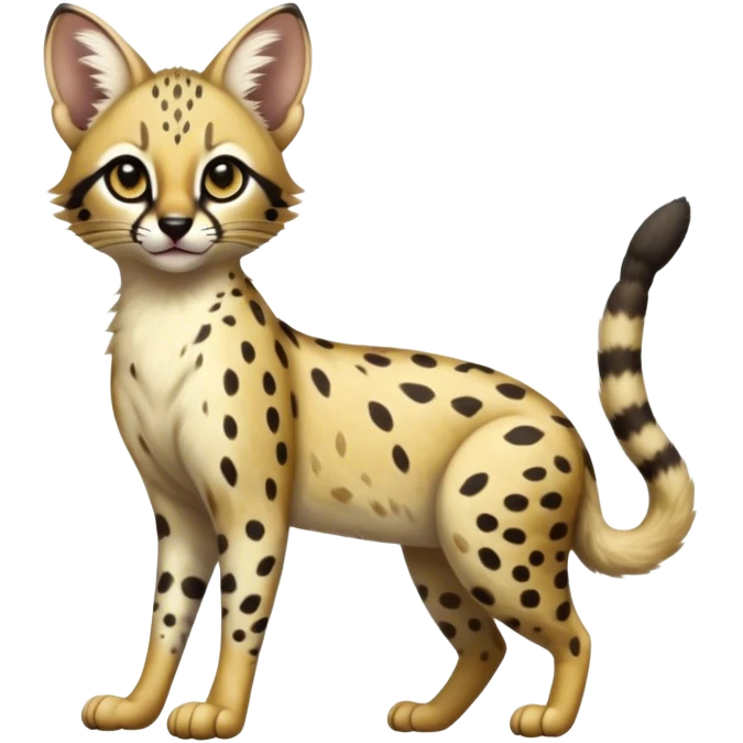 Serval-Genet-Civet-Marsupial-Ocelot-hybrid, full body emoji
