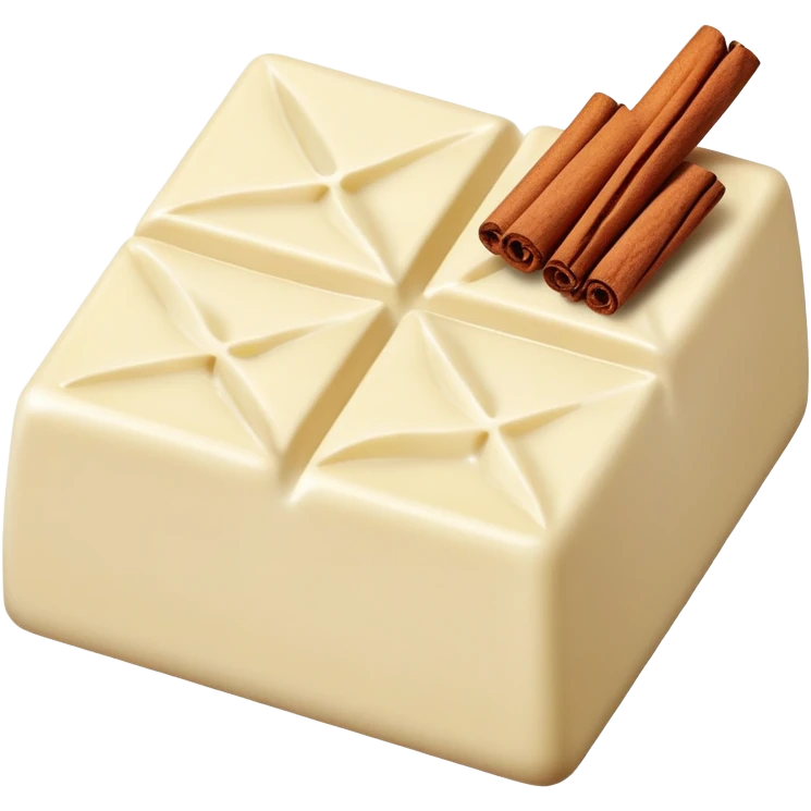 White chocolate with apple and cinnamon pieces emoji