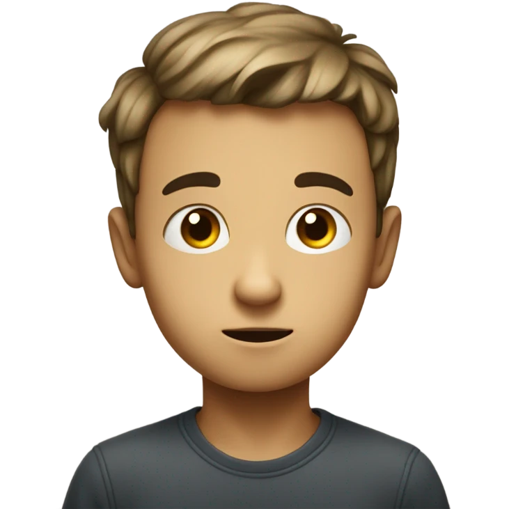 Boy having a question emoji
