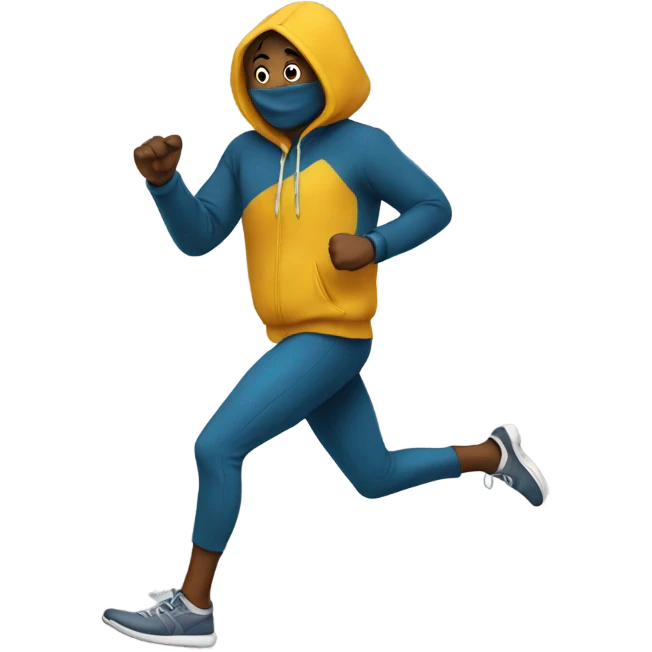 Running with a hoodie on emoji