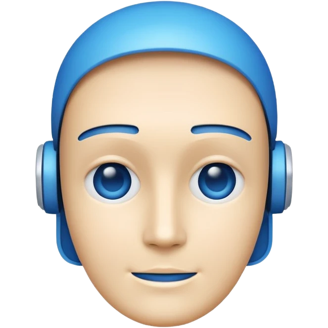 Minimalistic App Icon for AI Call Agent, showing a Showing a icon like AI face, friendly. emoji