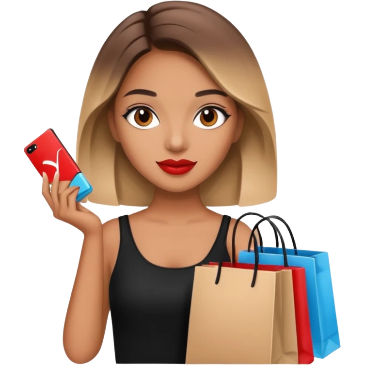 Girl with sephora rosa and marshalls bags emoji