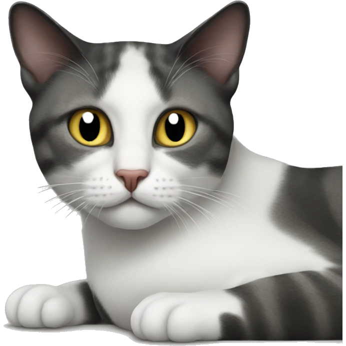 sayam cat together with black cay emoji