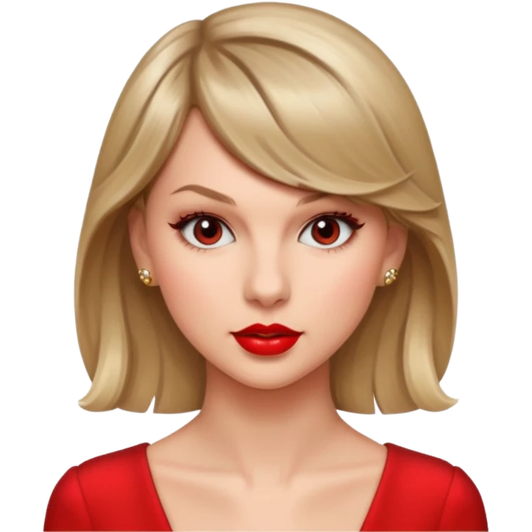 Taylor Swift red líp and elegant look emoji