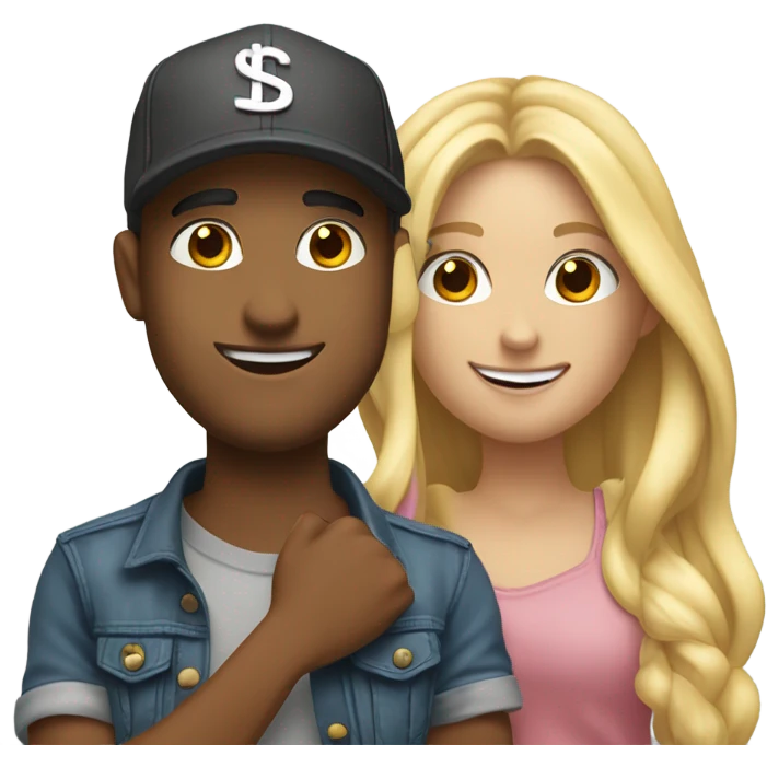 Two blonde friends holding hands, one wearing a Brett young hat and one wearing a Simplot hat emoji