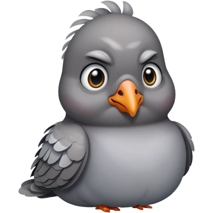 Pidgon with a sad face emoji