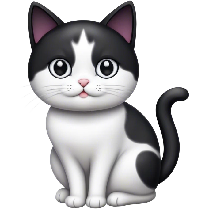 A black and white cat emoji