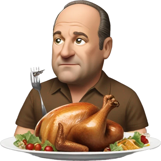 Tony Soprano eating turkey emoji