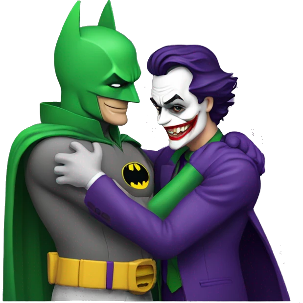 Batman hugging the joker emoji