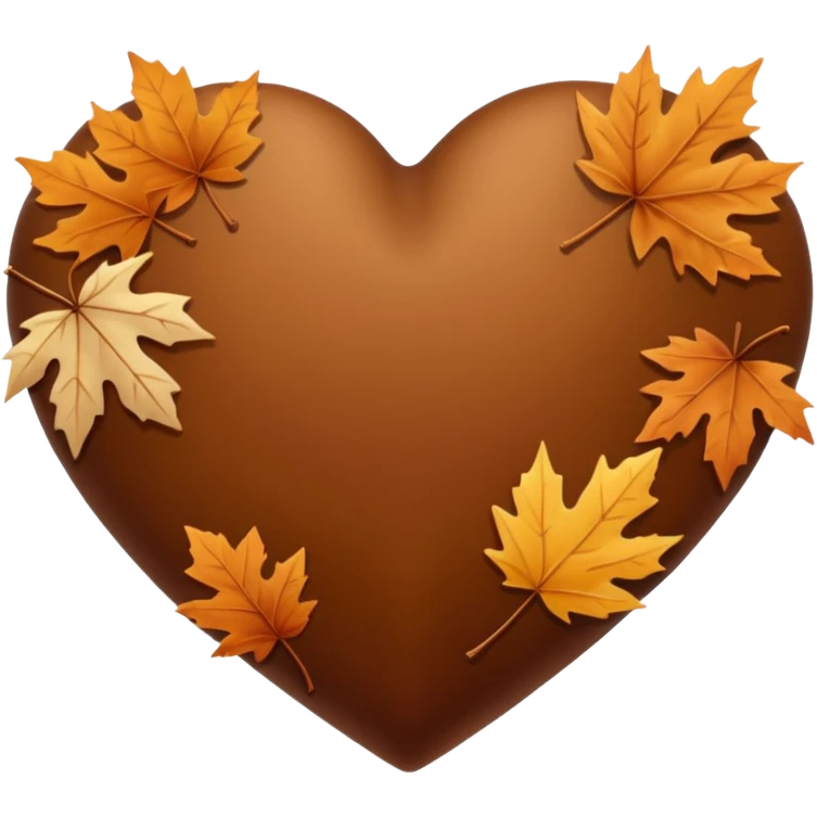 Brown autumn heart  emoji