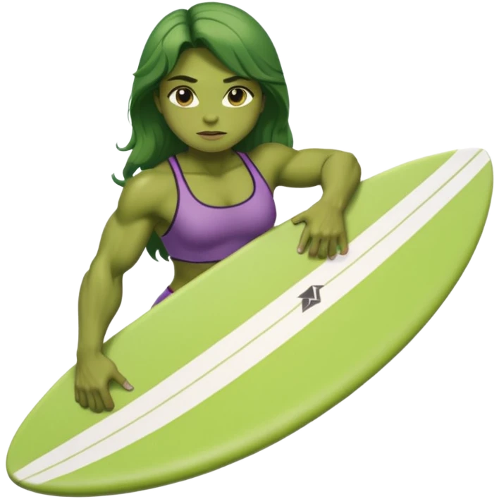 hulk Girl with surfboard emoji