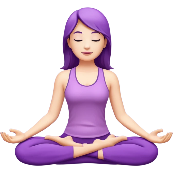 Yoga Breathing 3d Icon with color of A781F3 emoji