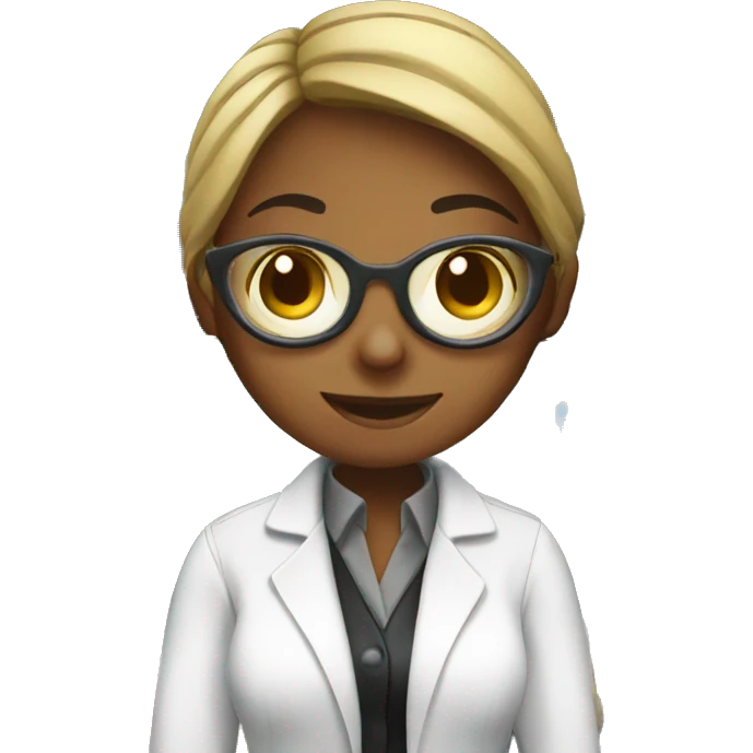 female chemist working in the lab with chemicals  emoji