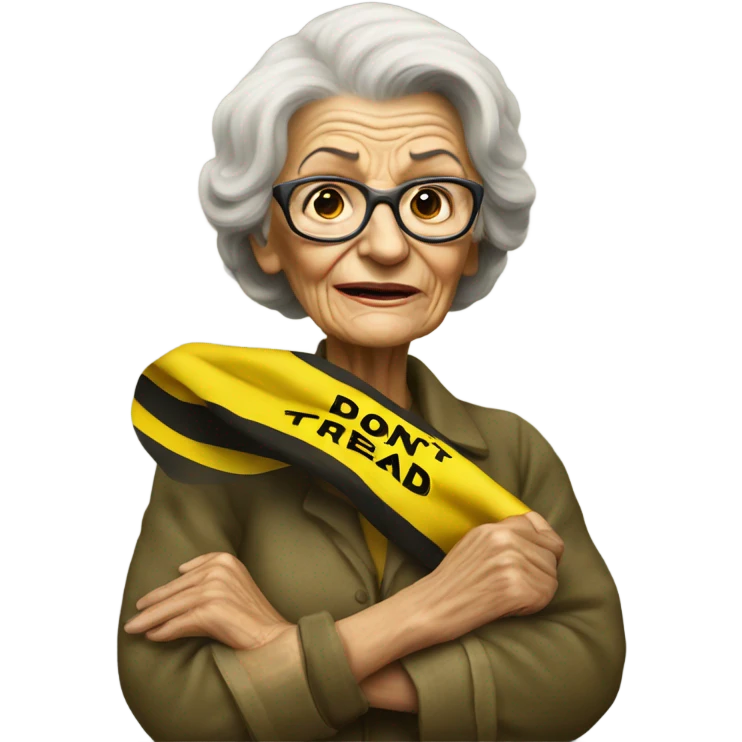 Old lady with don’t tread on me flag emoji