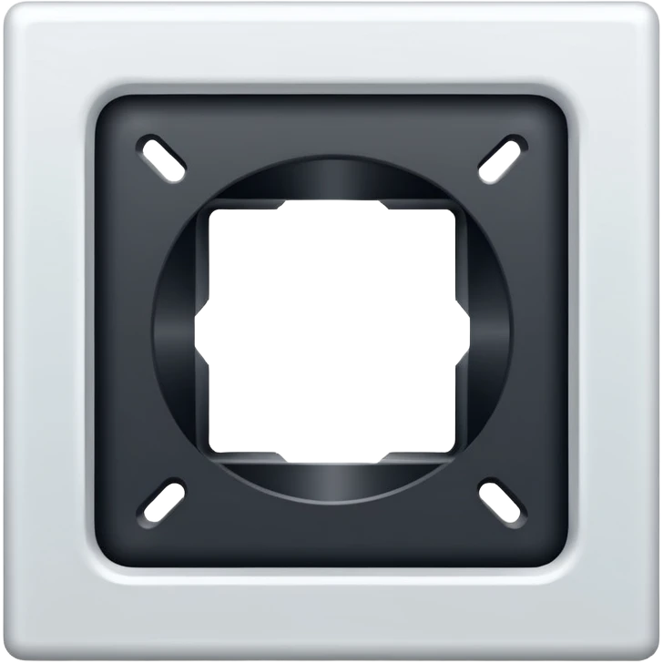 White rotated square (45°) with a centered square hole, solid bright blue background, flat vector style, no text, no shadow, 512x512 PNG. emoji